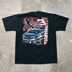 Vintage Dale Earhardt Jr Graphic Tee Mens Large Extreme Speed Nascar Chevy Black